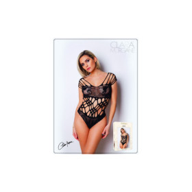 Body noire en résille et lanières - Le Numéro 1 - Collection Body 
